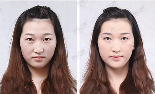 有弧度的眉型(一字眉,小山眉) 5 由子脸 远心眉,两根眉毛的眉头相距较