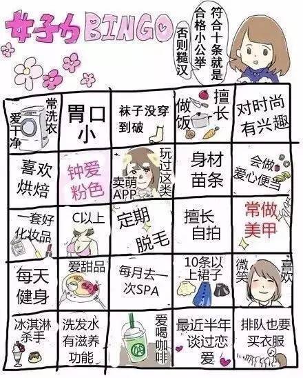 女子力bingo 时尚频道 手机搜狐