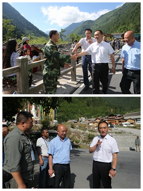 暑期旅游高峰 四川九寨沟新任局长赵德猛深入一线看望