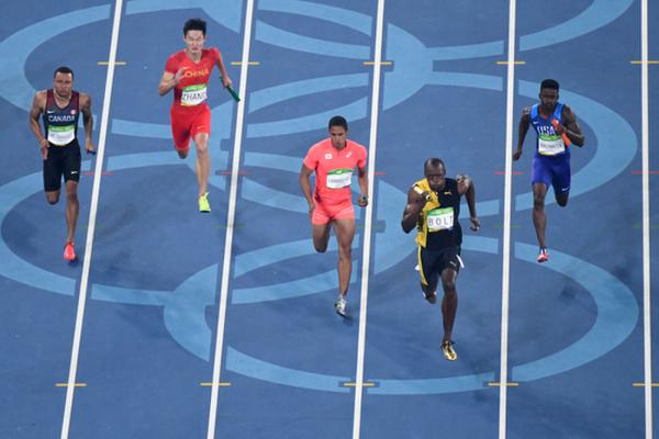 里约奥运会男子4x100米接力决赛,由汤星强,谢震业,苏炳添和张培萌组成