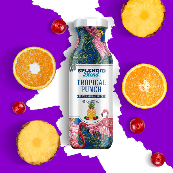 华丽的美国splendid blend果汁包装设计