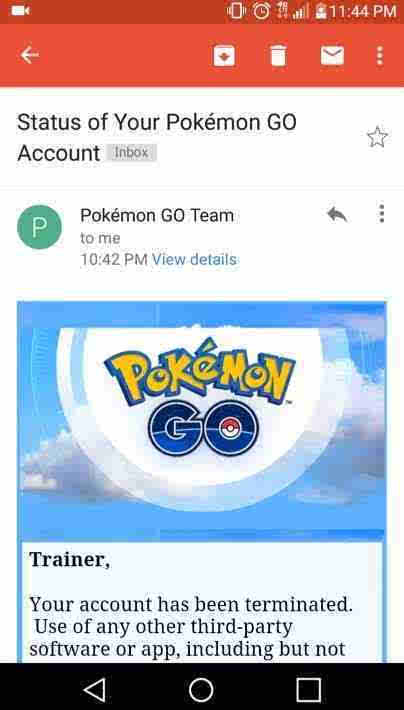 收到它就完啦 Pokemon Go 官方永久封号邮件曝光 科技频道 手机搜狐
