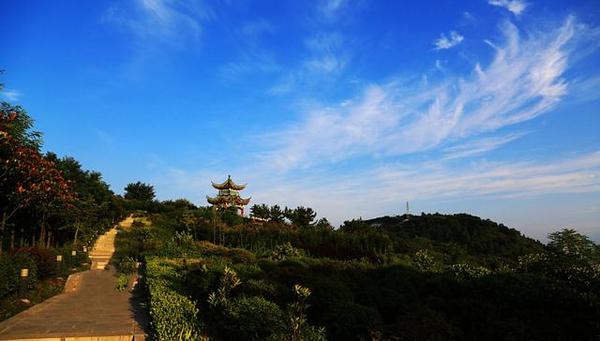 信阳新八景之龟山亭 浉河旁边的一个神秘了望台