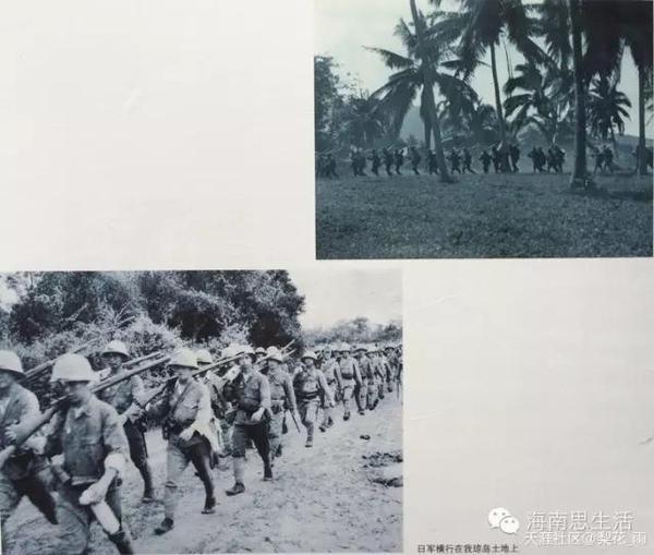 以上图片是日军占领文昌,下图是日军在定安县岭口镇扫荡,各种备战场面