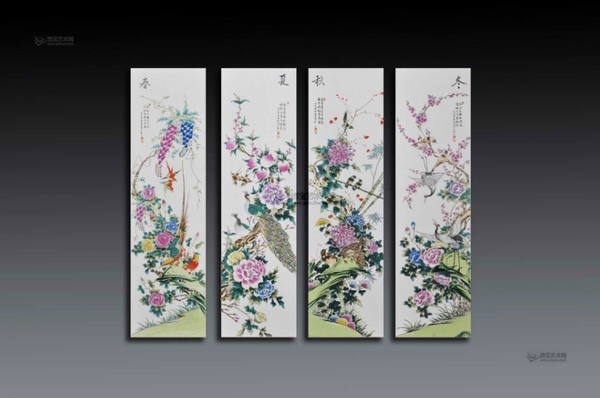 刘雨岑梅兰竹菊四条屏