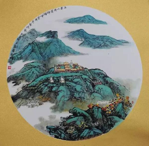 佛教名山胜境图作品选|衣惠春山水画作品欣赏之六