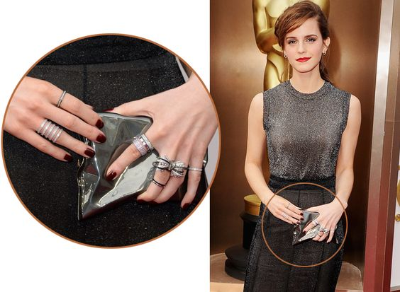 英国女演员 emma watson 也是戒指叠戴的忠实fans.