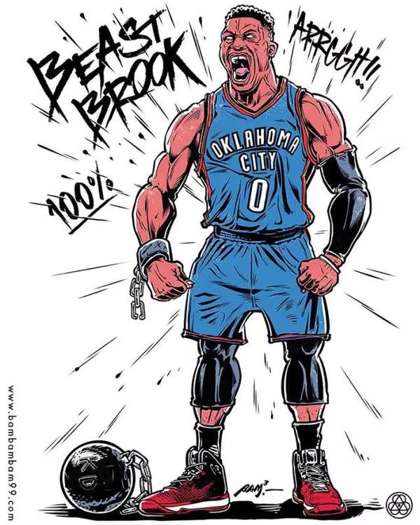 单飞的第一个赛季 威少就像挣脱了锁链的野兽 迸发出震惊世界的能量