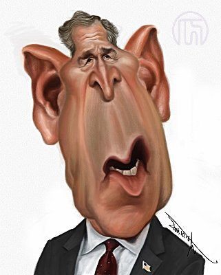 美国漫画家笔下的小布什,那个欢乐的小布什