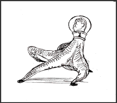 三原三千夫的手绘动态草图-怪兽的奔跑