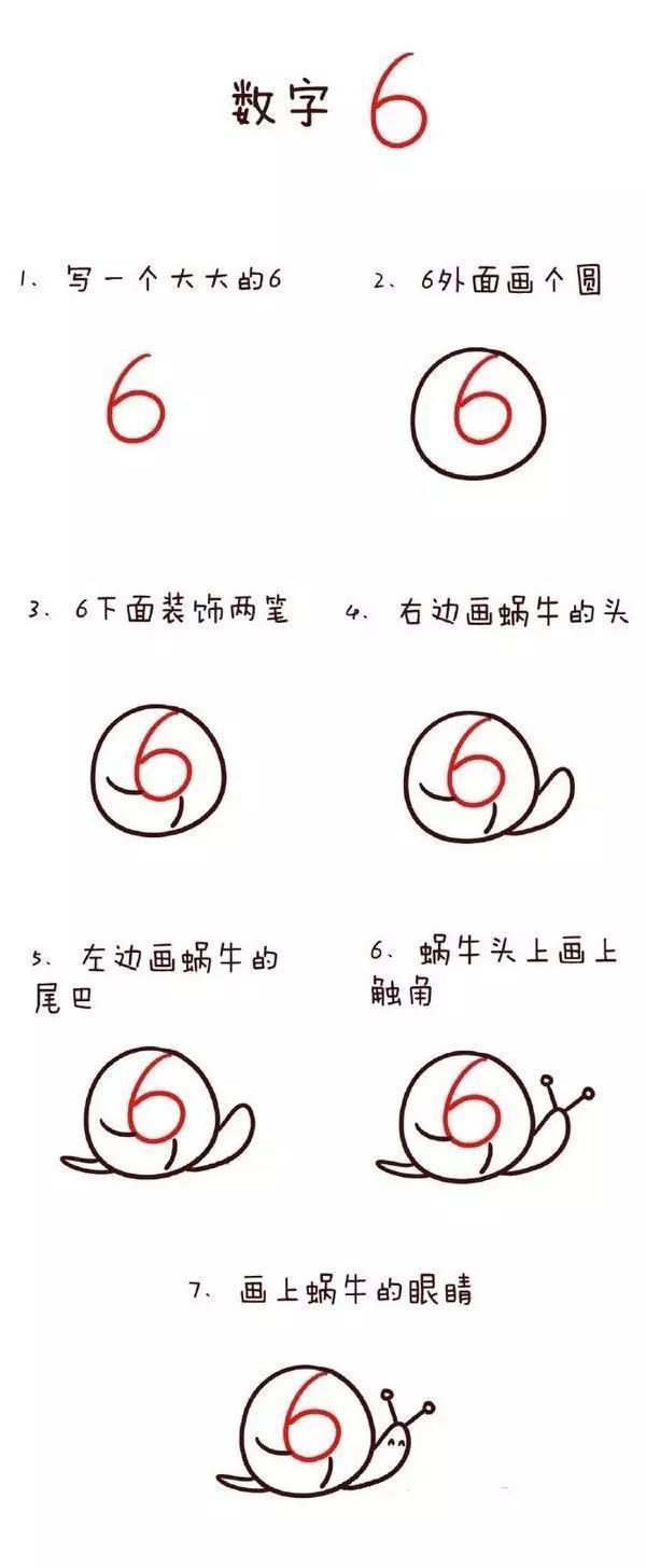 儿童简笔画 从数字1到10