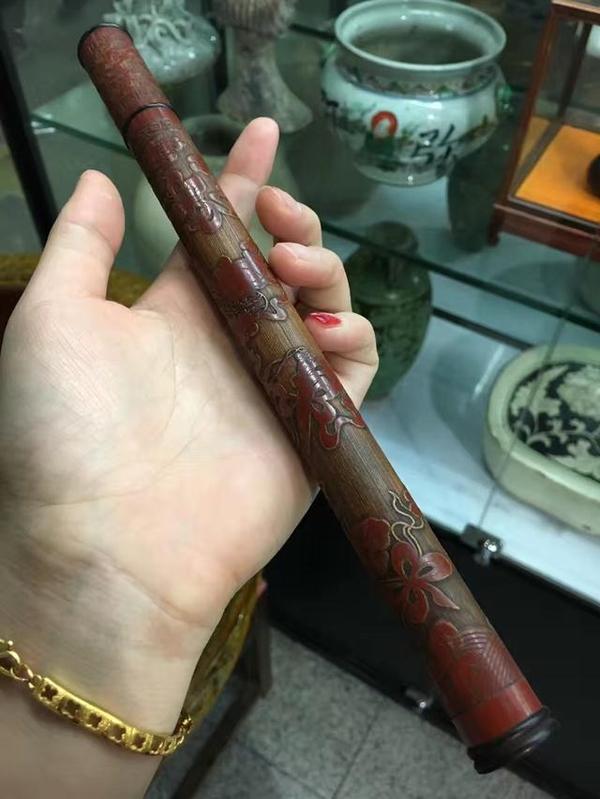 暗八仙竹制书筒