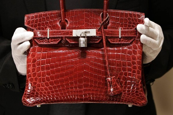 玫红色鳄鱼皮birkin bag