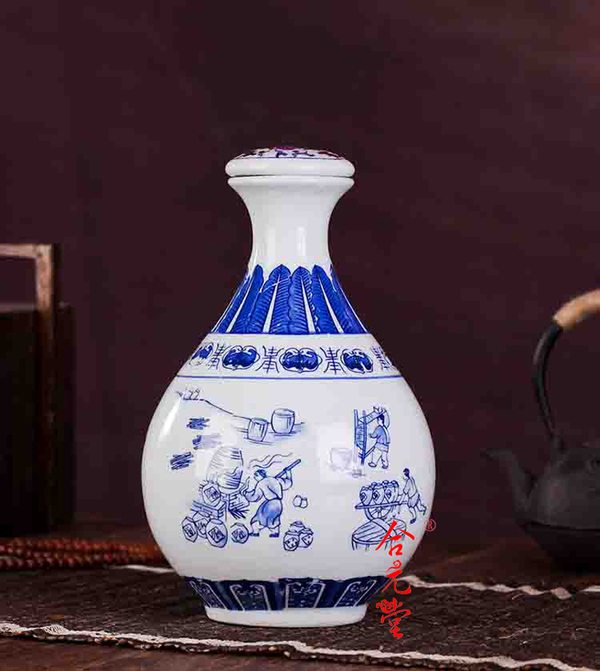景德镇青花瓷酒瓶批发 1斤3斤5斤装陶瓷酒瓶