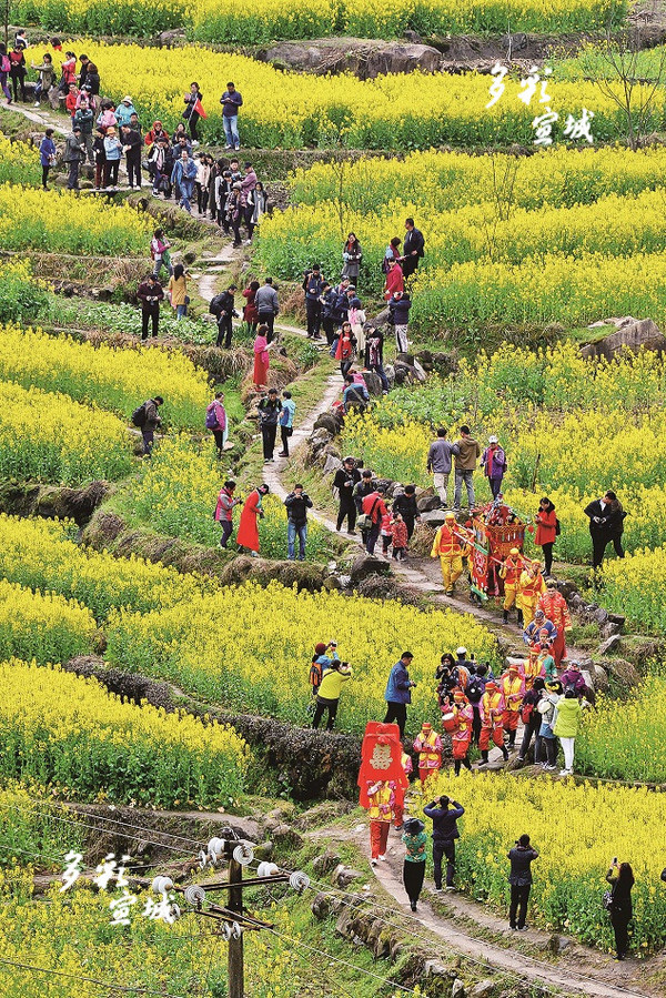 这天,"中国·绩溪第九届油菜花乡村文化旅游节"在绩溪县家朋乡开幕.