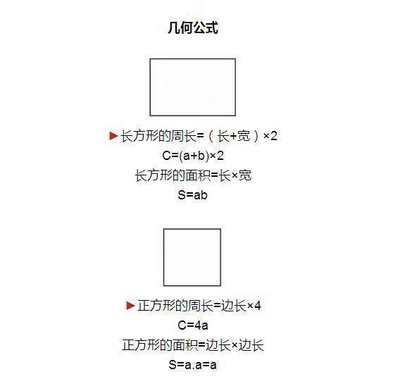小学数学几何公式大全 辅导必备 教育频道 手机搜狐