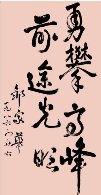 邹家华题字:勇攀高峰,前途光明.