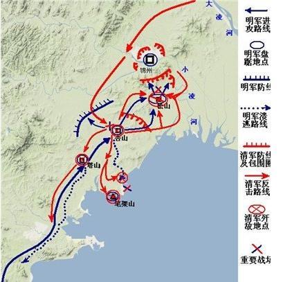 崇德六年八月,明朝以防派遣大將洪承疇解錦州之圍,洪承疇攜13萬大軍