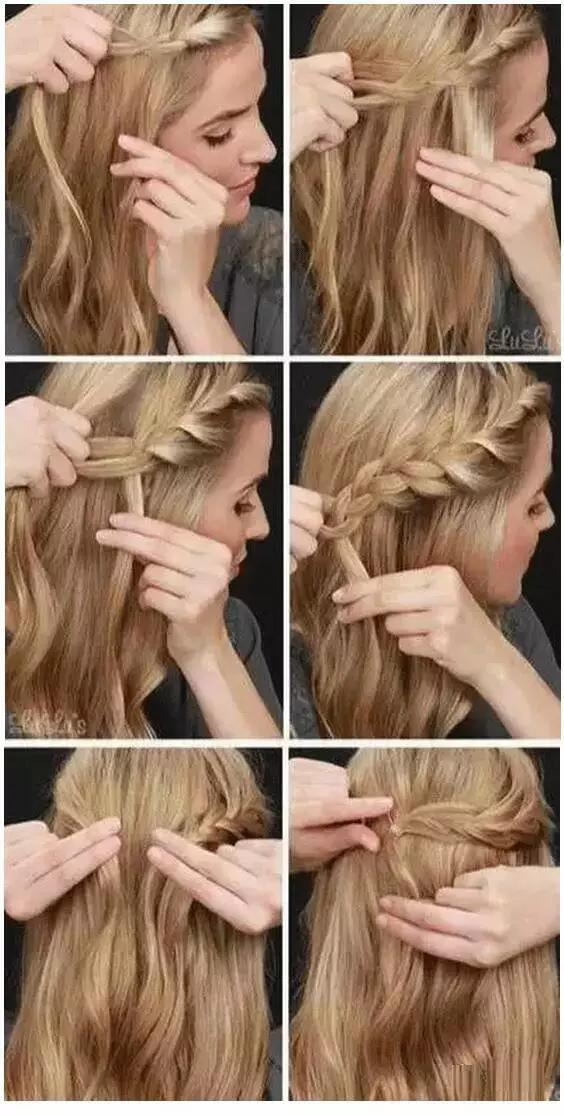 diy日常公主头,林心如教你60秒学会韩式半扎发