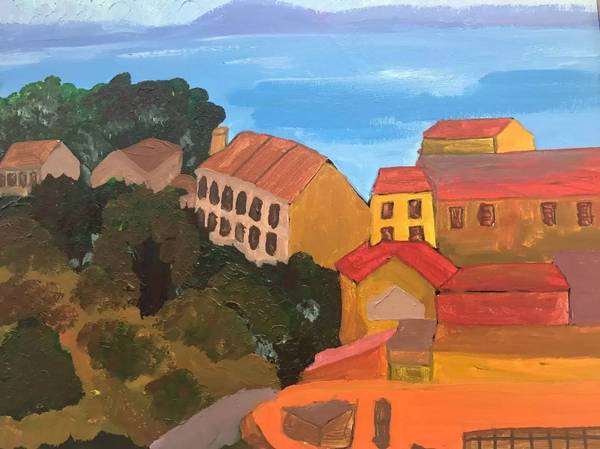 沙龙同时展出了7位患有自闭症的"小画家"的作品:朱紫芊,张英杰,吴赫曦