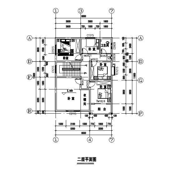 一层平面图 一层设计:老人房,储藏室,卫生间,厨房,客厅,餐厅,楼梯间