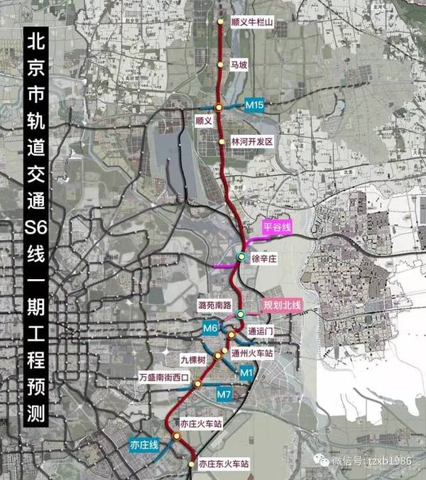 北京s6线地铁线路图图片