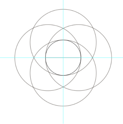 5,按住alt键,作出一个正圆,如图所示.