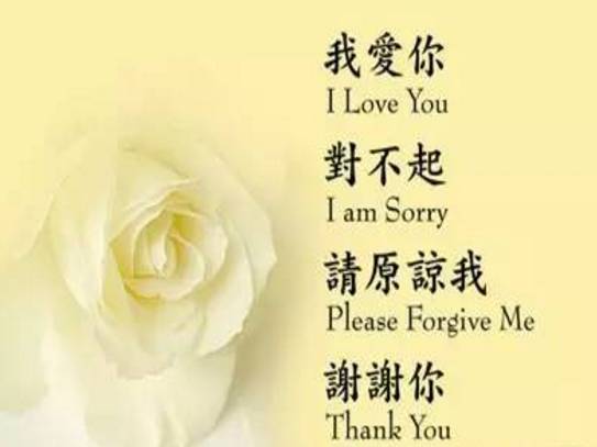 这"四句真言"就是"对不起,请原谅,谢谢你,我爱你".