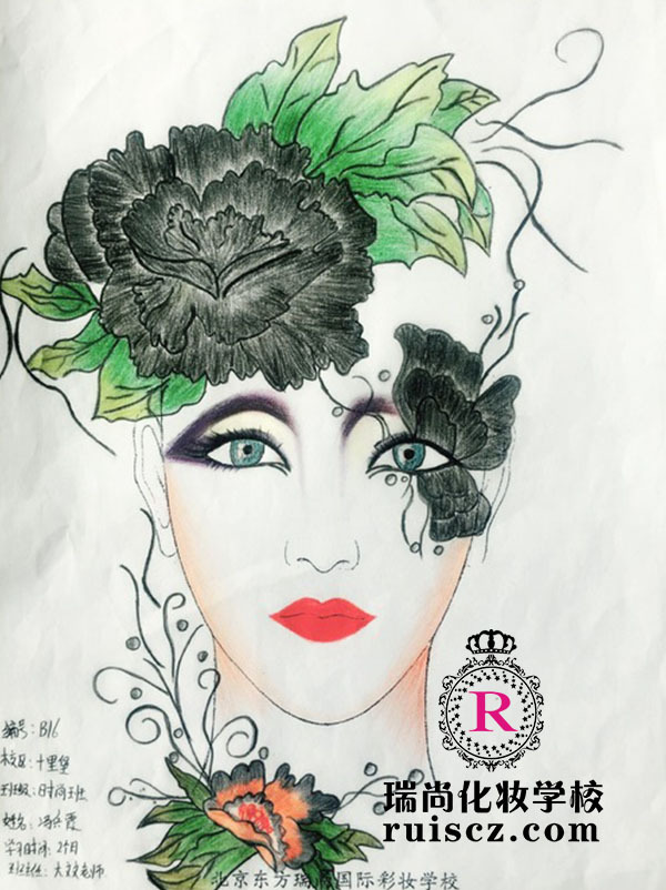 纸上化妆美人图欣赏(瑞尚化妆学校学生作品)