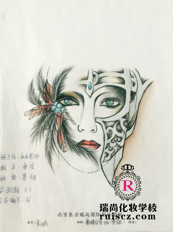 纸上化妆美人图欣赏(瑞尚化妆学校学生作品)