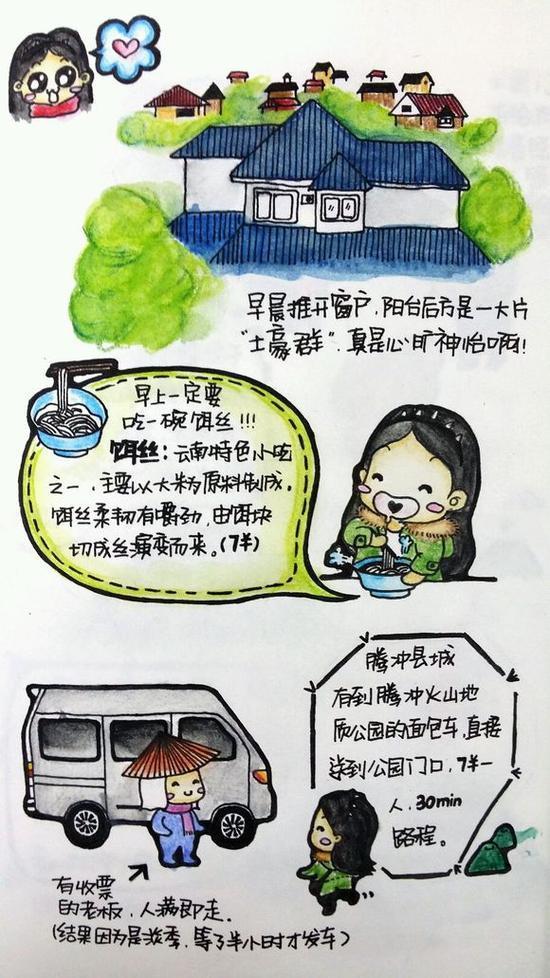 女娃子手绘腾冲游记:讲述一个人旅行的故事