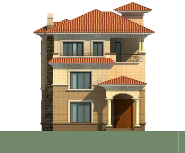 三层带地下室欧式别墅,采光井设计改善地下环境