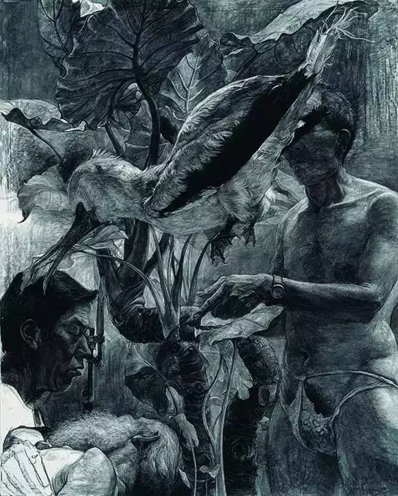 《男人体与鸟》 刘恩钊 200cm×160cm 2010年