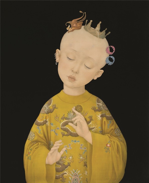 岳小飞 红指甲red nails 67cm×87cm 纸本设色 2016年