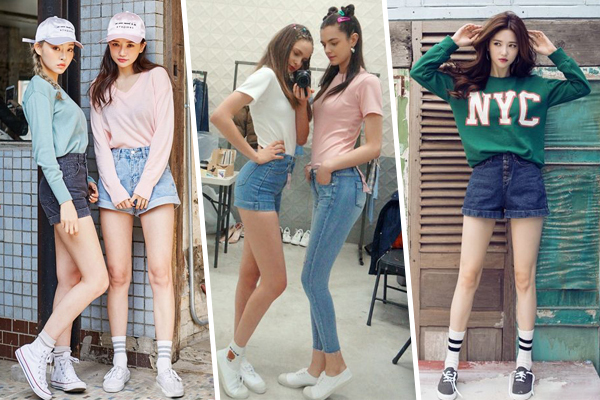 牛仔短裤 帆布鞋,霸占十条街的时尚搭配!