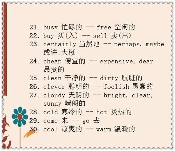 英语相反词 仅需十分钟100个单词轻松收入脑中 教育频道 手机搜狐