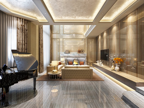 细品奢华欧式韵味-彰显尊贵生活-欧式客厅效果图