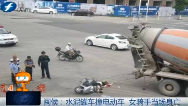 慘烈!水泥罐車又釀車禍 閩侯女騎手當場身亡